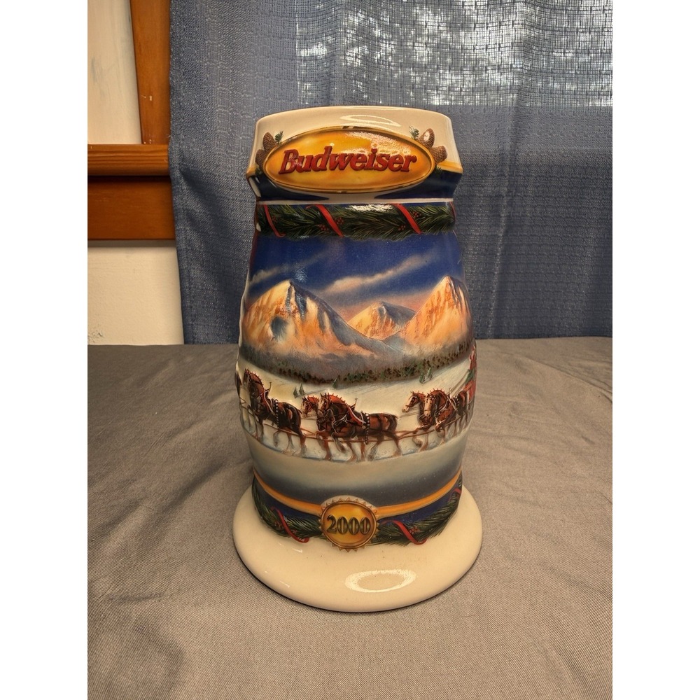Budweiser 2000 Bud Holiday Stein Christmas Beer Mug Series Tradition CS416